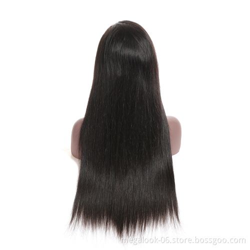 100% Cuticle Aligned Hair Full Hand Tied Straight Human Hair 12-22 Inch Full Lace Wig For Black Women